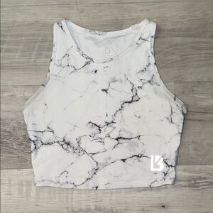 BuffBunny White Marble Tank Top XS